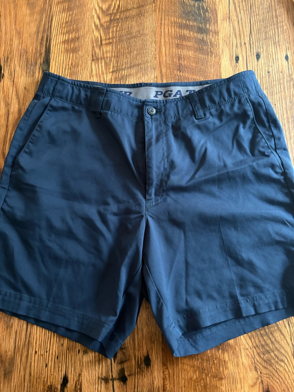 PGA Tour Navy Blue Men's Flat Front Performance Shorts